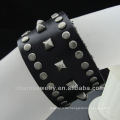 Schwarzes Leder Wide Strap Cuff Wrap Gothic Wristband Armband BGL-026